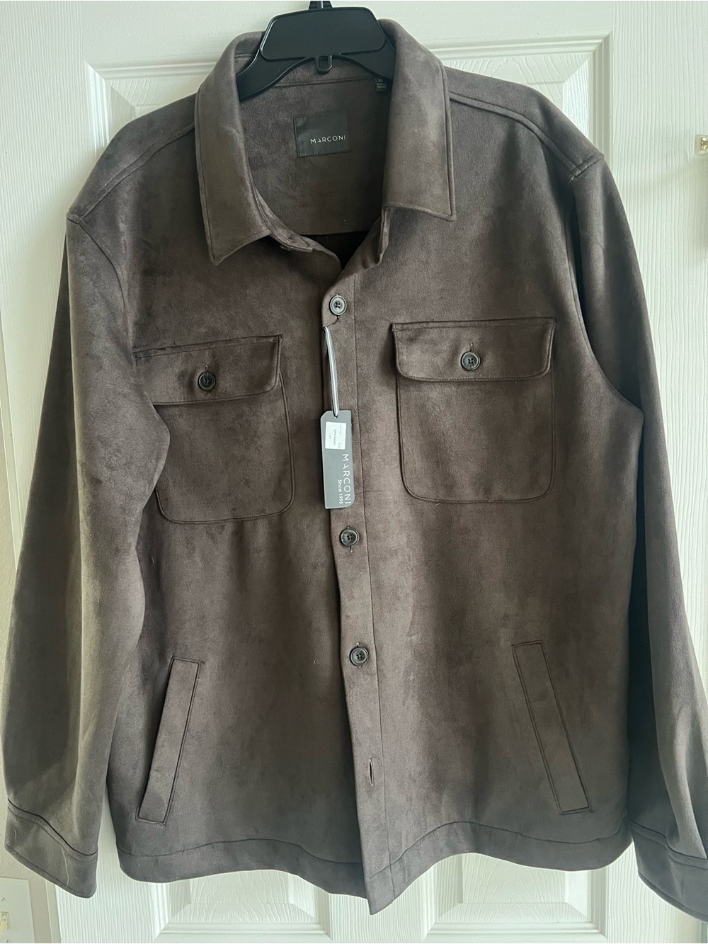 Marconi Brown Suede-Look Lightweight Shirt Jacket